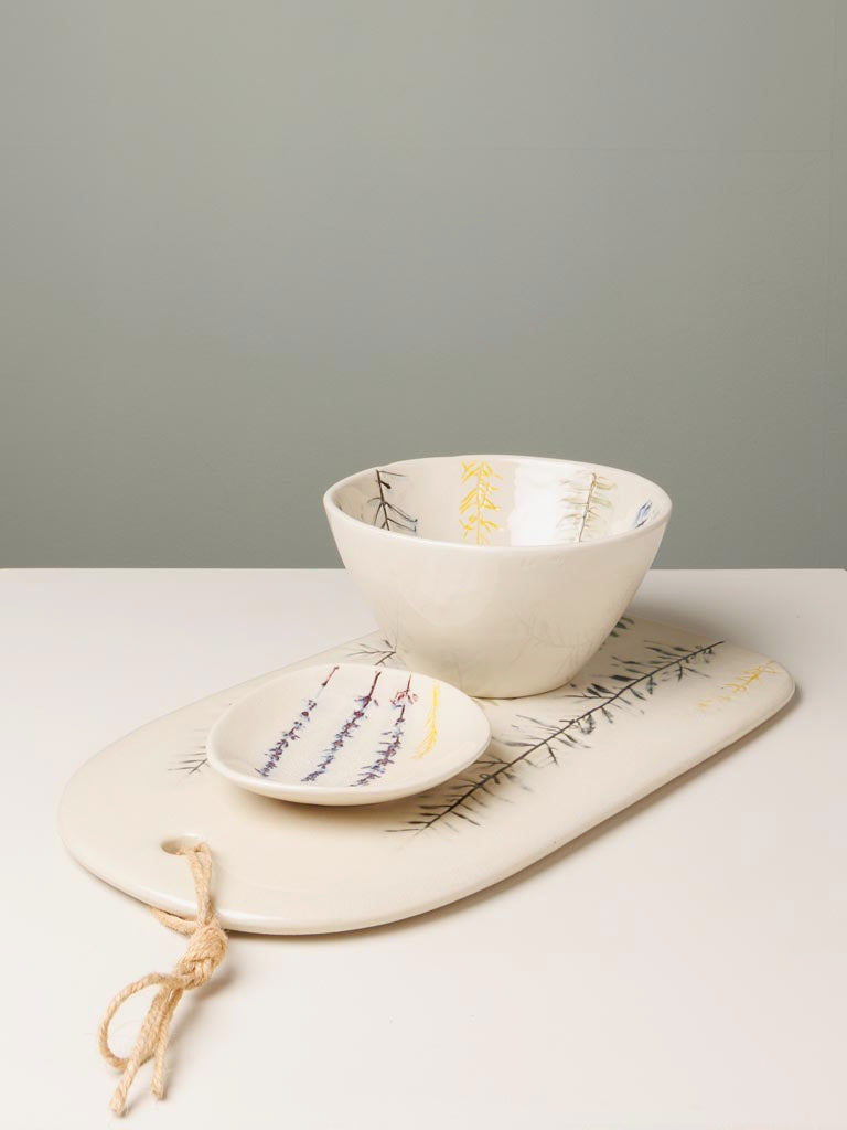 Provence-indgraveret glaseret bræt – keramisk serveringsfad Chehoma