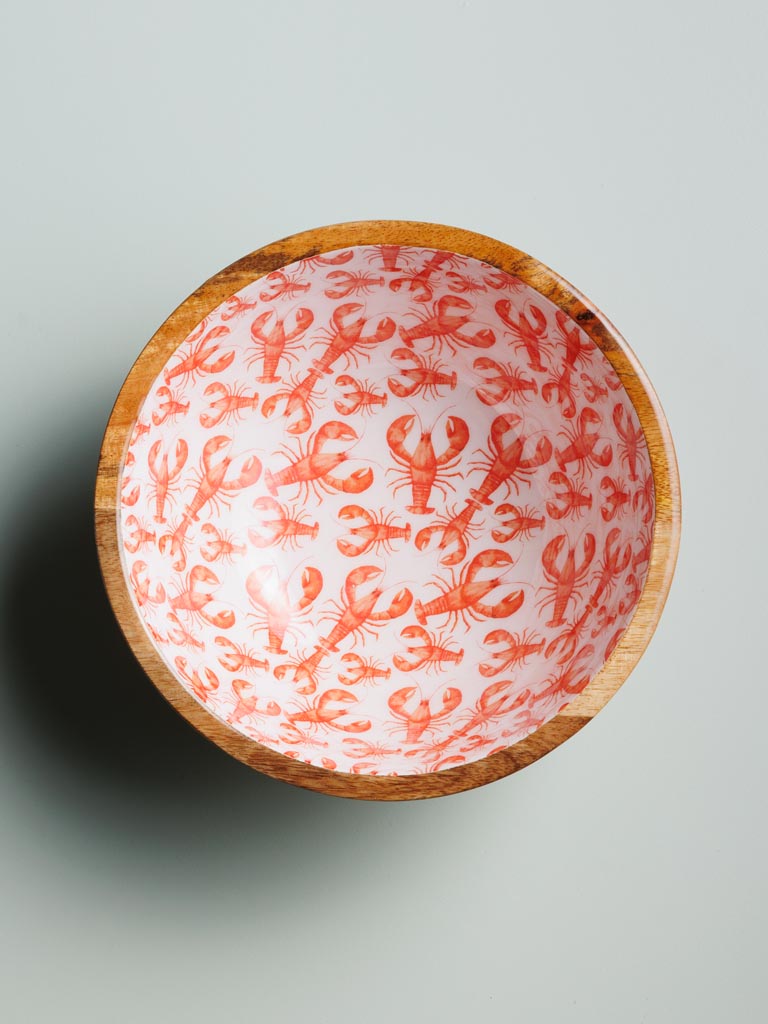 Enamelled mango salad servers Crabs