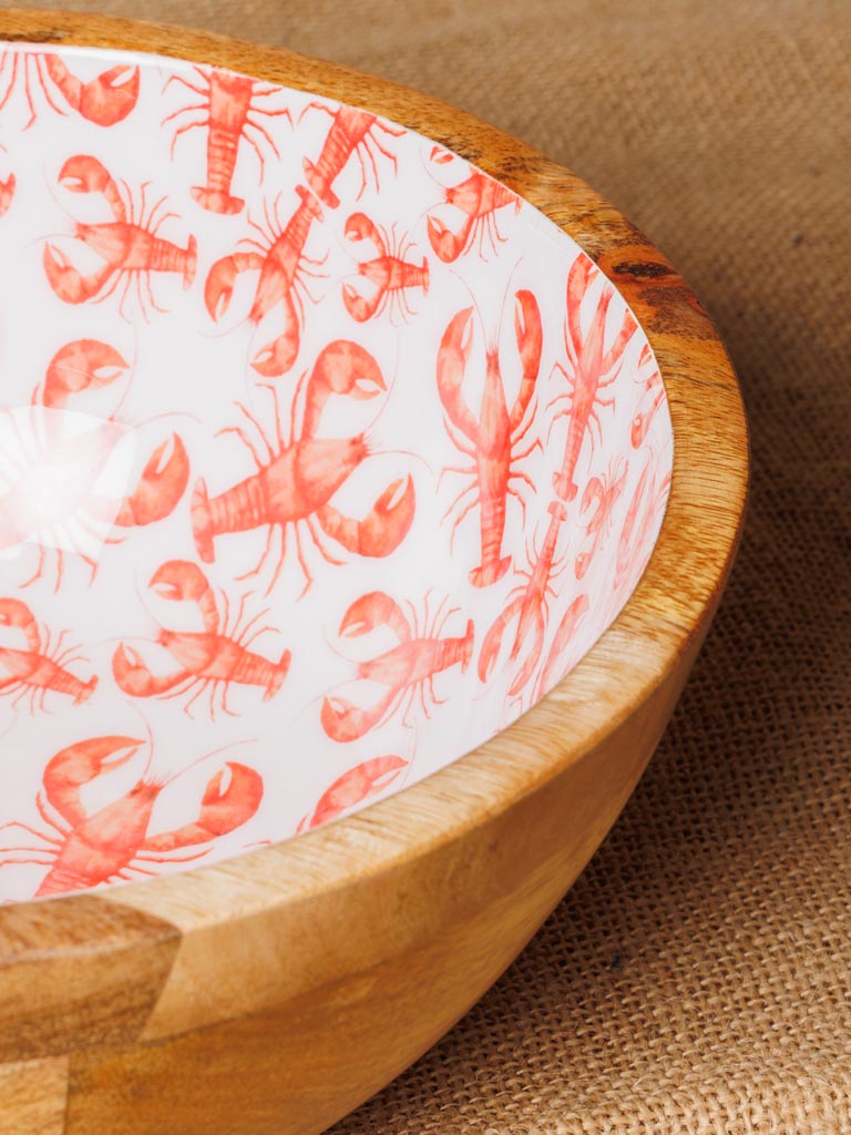 Enamelled mango salad servers Crabs