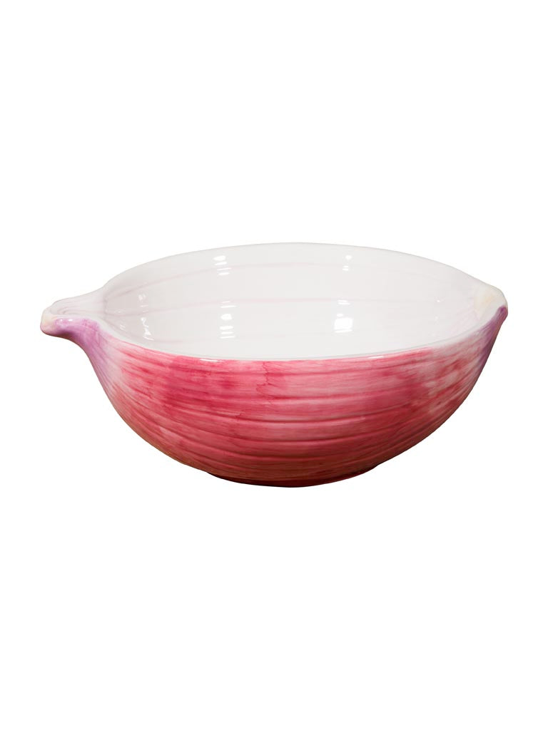 Onion bowl white and purple