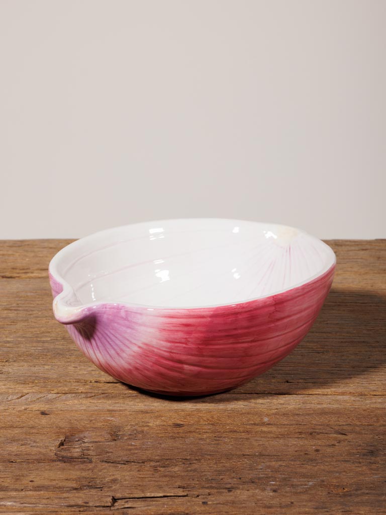 Onion bowl white and purple