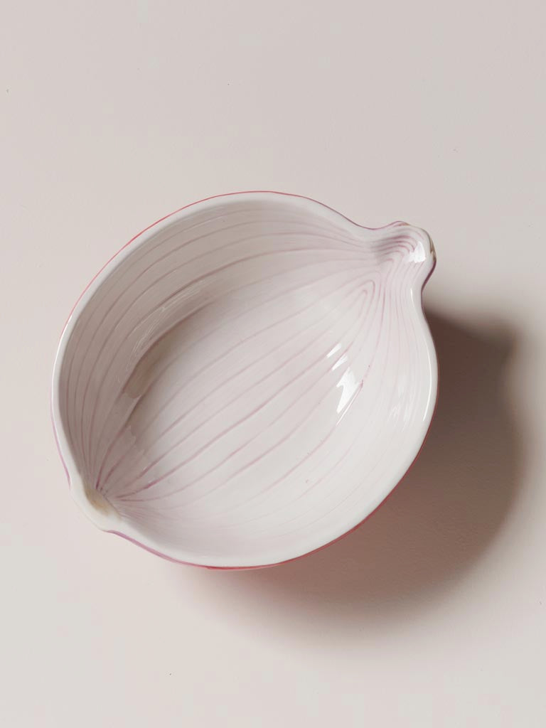 Onion bowl white and purple