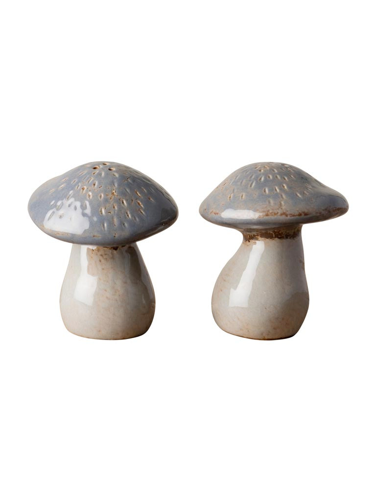 S/2 salt & pepper grey mushrooms