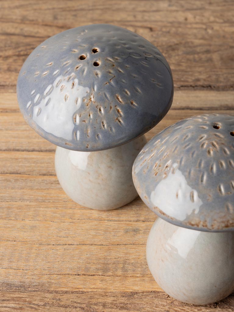 S/2 salt & pepper grey mushrooms