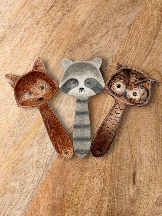 S/3 spoons forest animals Chehoma